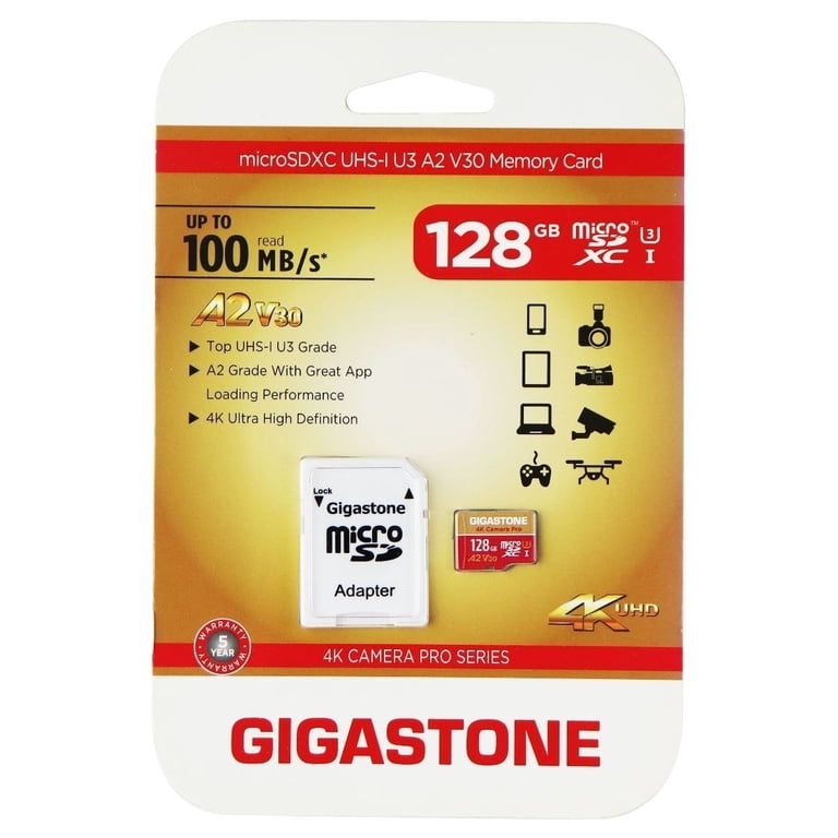 【特価セール】GIGASTONE SDカード 128GB 4K Camera P Gigastone 128GB Micro SD Card for 4K Video, Drone, Camcorder