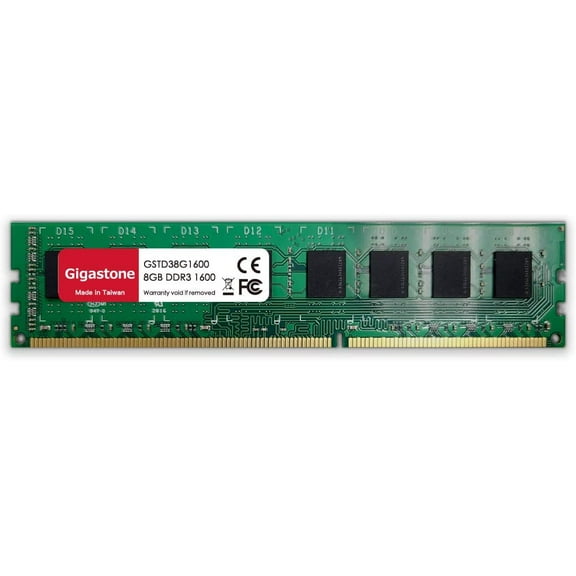 Gigastone DDR3 8GB 1600MHz PC3-12800 CL11 1.5V UDIMM 240 Pin Unbuffered Non ECC for PC Computer Desktop