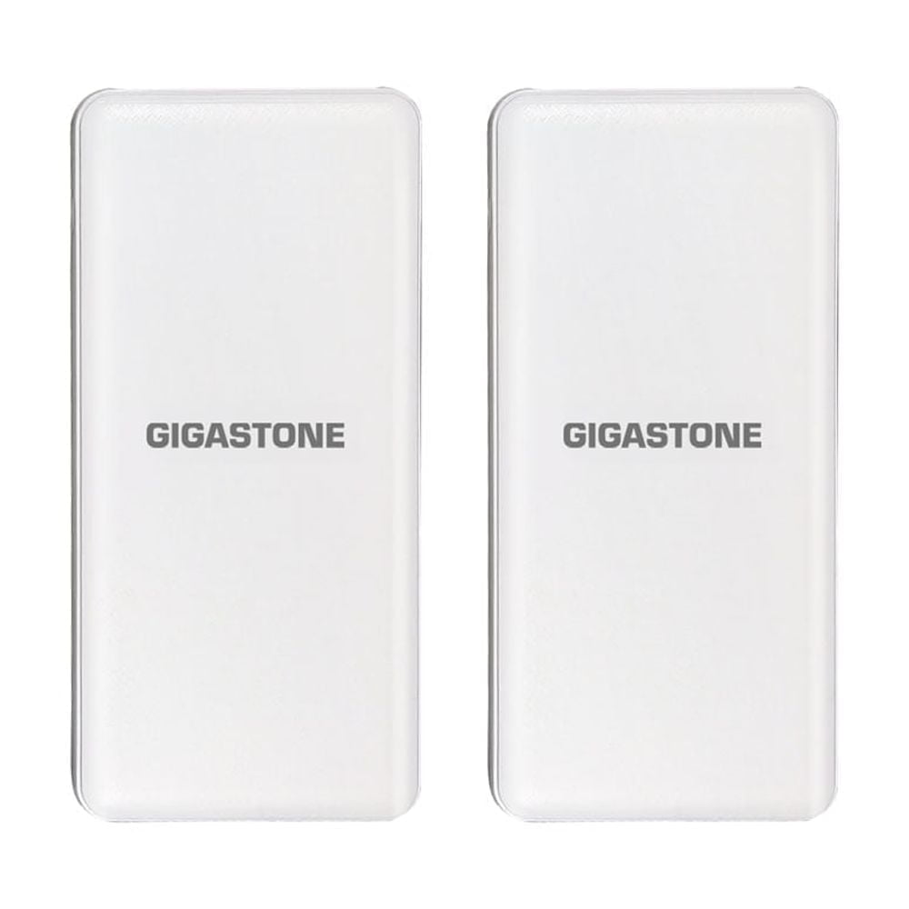 Gigastone Dual Output Powerbank 10,000 mAh Battery charger White, Fast Charge Compatible with Apple iPhone Xs/XS MAX Nintendo Switch iPad - 2 Pack