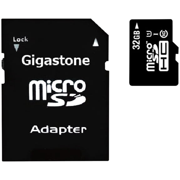 Gigastone Camera Plus 32-GB UHS-I U1 A1 Class 10 microSD Card with Adapter