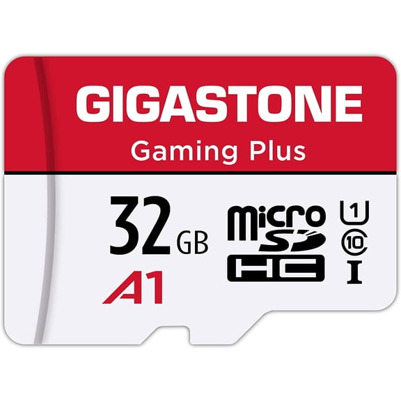 Gigastone Micro SD Card 32GB, Gaming Plus, MicroSDHC Memory Card for Nintendo-Switch 1, Full HD Video Recording, UHS-I U1 A1 Class 10, up to 90MB/s