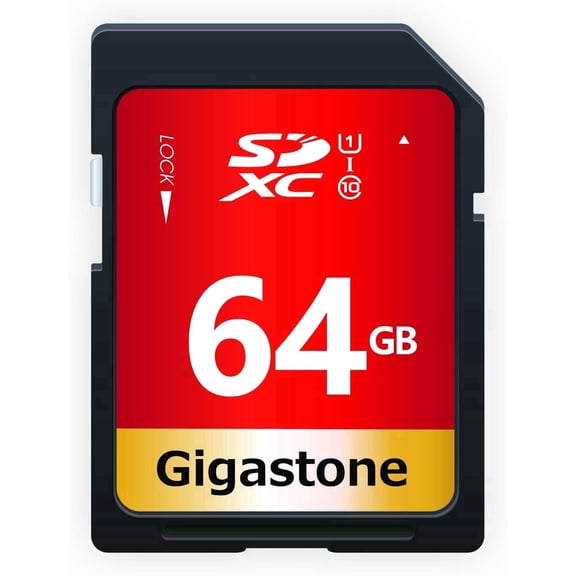 Gigastone 64GB SD Card V30 SDXC Memory Card High Speed 4K Ultra HD UHD Video Compatible with Canon Nikon Sony Pentax Kodak Olympus Panasonic Digital Camera - GS-SDXC80U1-64GB-R