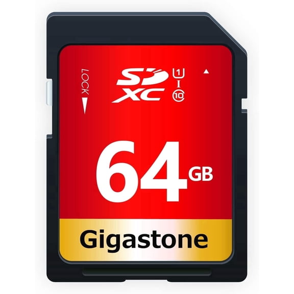 Gigastone 64GB SD Card V30 SDXC Memory Card High Speed 4K Ultra HD UHD Video Compatible with Canon Nikon Sony Pentax Kodak Olympus Panasonic Digital Camera - GS-SDXC80U1-64GB-R