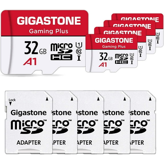 Gigastone Gaming Plus 32GB Micro SDHC Flash Memory Card (5 Pack)