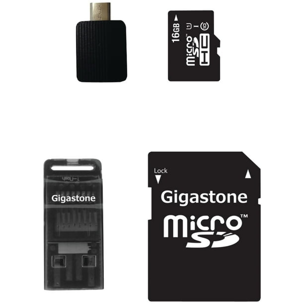 Gigastone Gs4in1c1016gr Class 10 Uhs1 Microsdhc Card With Usb, Micro