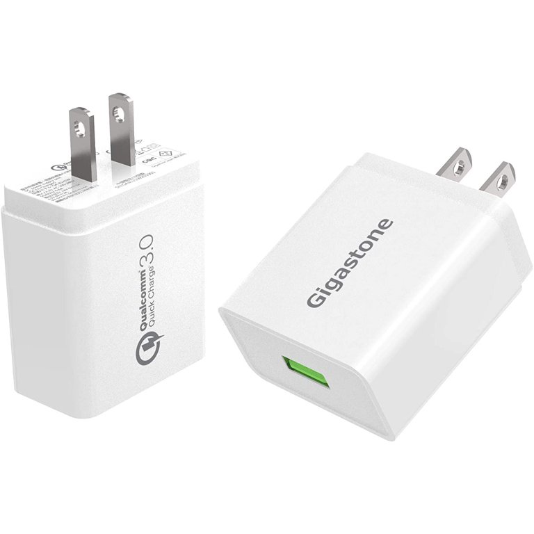 Gigastone 18W USB-A Wall Charger [4 Pack] - QC3.0 Fast Charging Plug For IPhone, Samsung Galaxy, Tablet, Power Bank & More