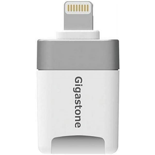 Gigastone iPhone Flash Drive, MicroSD Card Reader, Lightning for iPhone and iPad, App for iOS, 4K Video Player Drone GoPro Camera, Backup Photos and Videos from Social Media