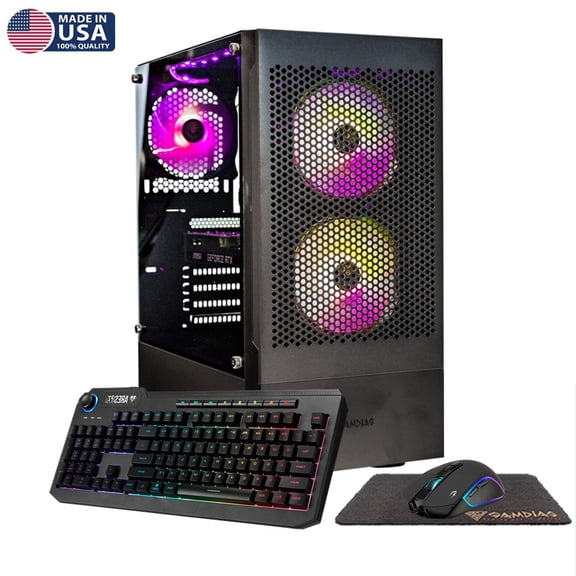 Gigatech Gaming Apollo 5 Gaming PC Desktop - Ryzen 5 5500, RTX 3050, 16GB DDR4, 512GB SSD, RGB, Windows 11, Wi-Fi