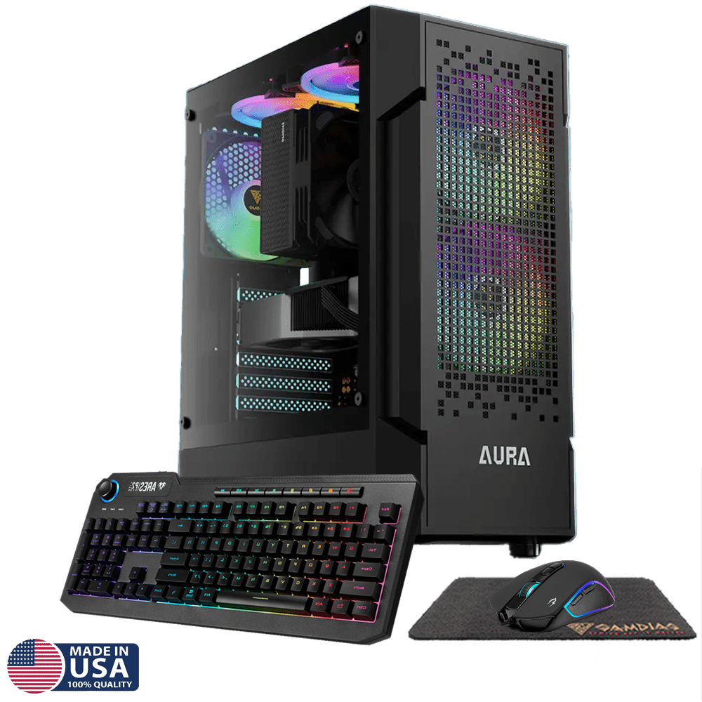 Gigatech Gaming Apollo 7 Gaming PC Desktop - Ryzen 5 5500, RTX 5050, 16GB DDR4, 512GB SSD, RGB, Windows 11, Wi-Fi