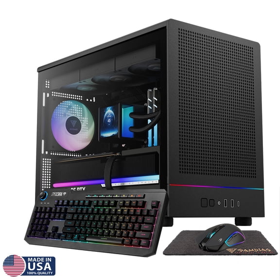 Gigatech Gaming Nova 5 SFF Gaming PC Desktop - Core Ultra 7 265K, RTX 5060 TI, 64GB DDR5, 1TB SSD, RGB, Windows 11, Wi-Fi