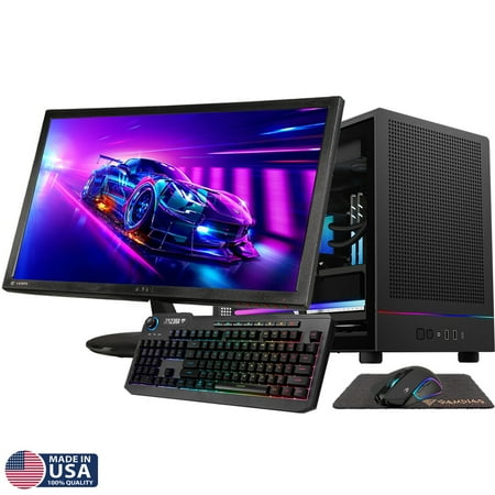 Gigatech Gaming Nova 7 SFF Gaming PC Desktop Bundle - Core Ultra 7 265K, RTX 5080, 64GB DDR5, 1TB SSD, RGB, Windows 11, Wi-Fi, Monitor