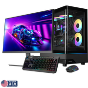 Gigatech Gaming Omega 7 Gaming PC Desktop Bundle - Core Ultra 7 265K, RTX 5080, 32GB DDR5, 1TB SSD, RGB, Windows 11, Wi-Fi, Monitor
