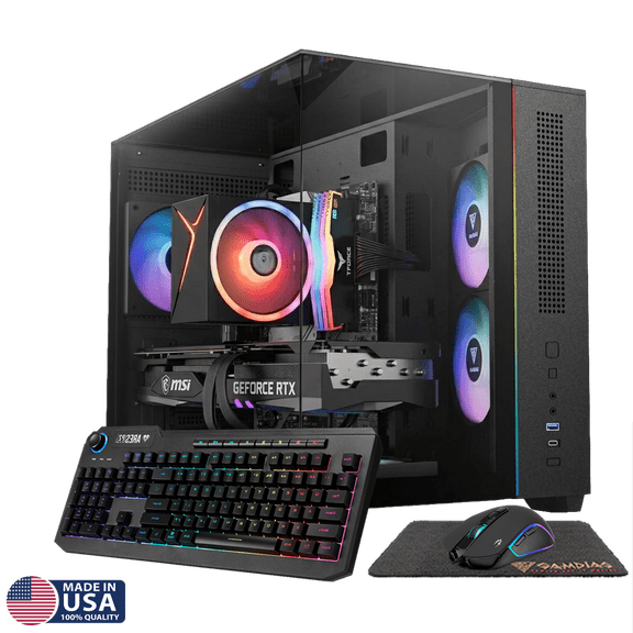 Gigatech Gaming Titan 5 Gaming PC Desktop - AMD Ryzen 7 5700, NVIDIA GeForce RTX 5060 Ti, 16GB DDR4, 2TB SSD, RGB, Windows 11, Wi-Fi