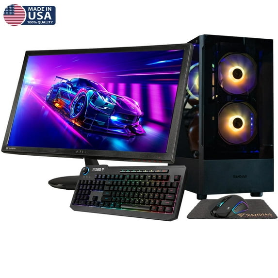 Gigatech Gaming Titan 5 Gaming PC Desktop Bundle - Core Ultra 5 245K, RTX 5060, 64GB DDR5, 512GB SSD + 6TB HDD, Wi-Fi, Monitor