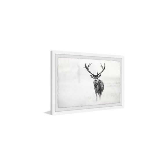 HomeStock Rustic Recluse Elk Stare Framed Painting Print, Wall Art, Canvas Print, Framed Prints, Wall Hanging Prints for Living Room - 12x1.5x8 inches