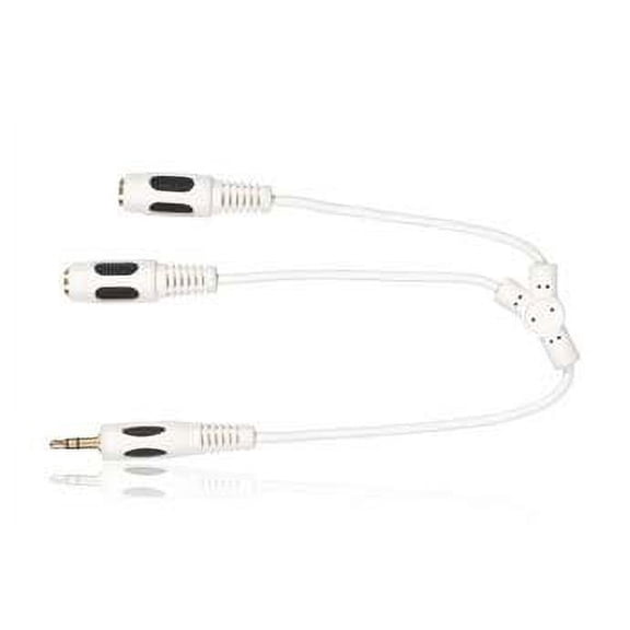 Gigaware - Headphone Audio Splitter Cable - Universal - Flexible Design - White