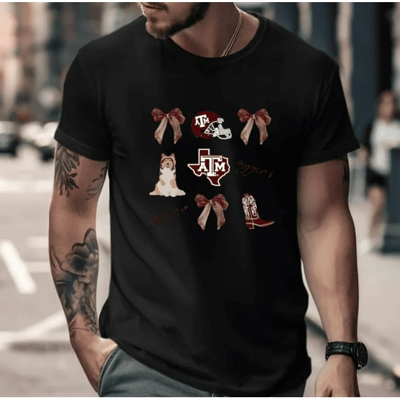 Gigem Aggies University Spirit Graphic Unisex T-Shirt, for men & women, up to size 5XL