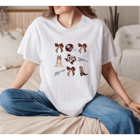 Gigem Aggies University Spirit Graphic Unisex T-Shirt, for men & women, up to size 5XL