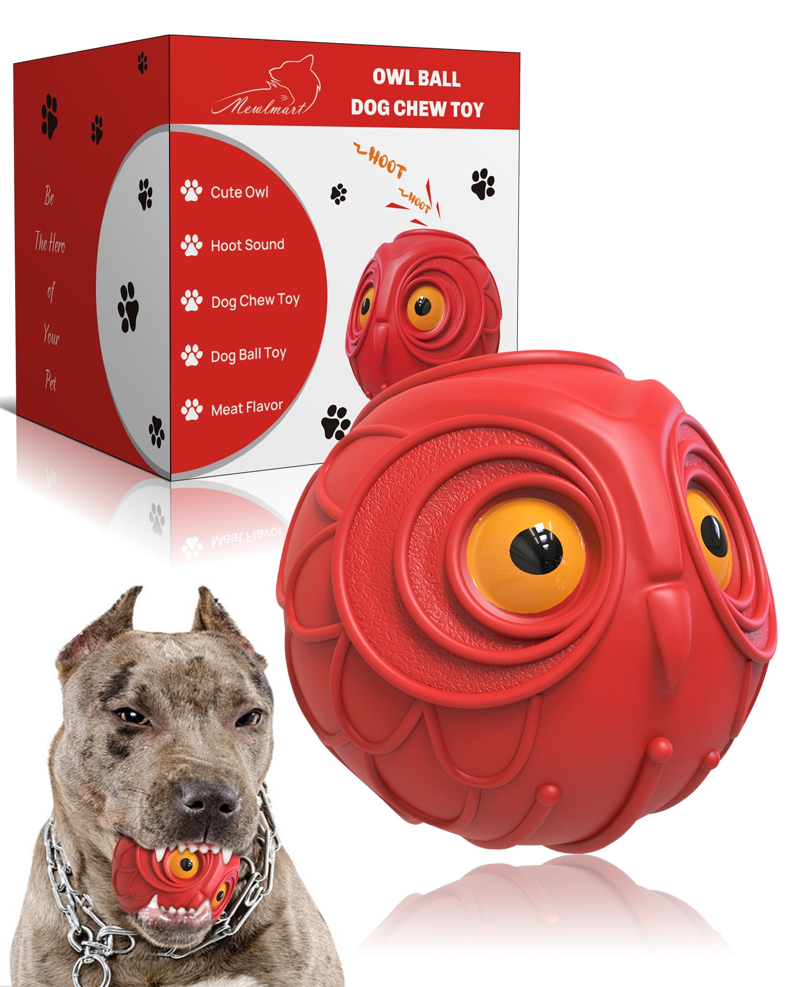 Fun and Durable Indestructible Dog Toy, OwlInspired Giggle Ball for