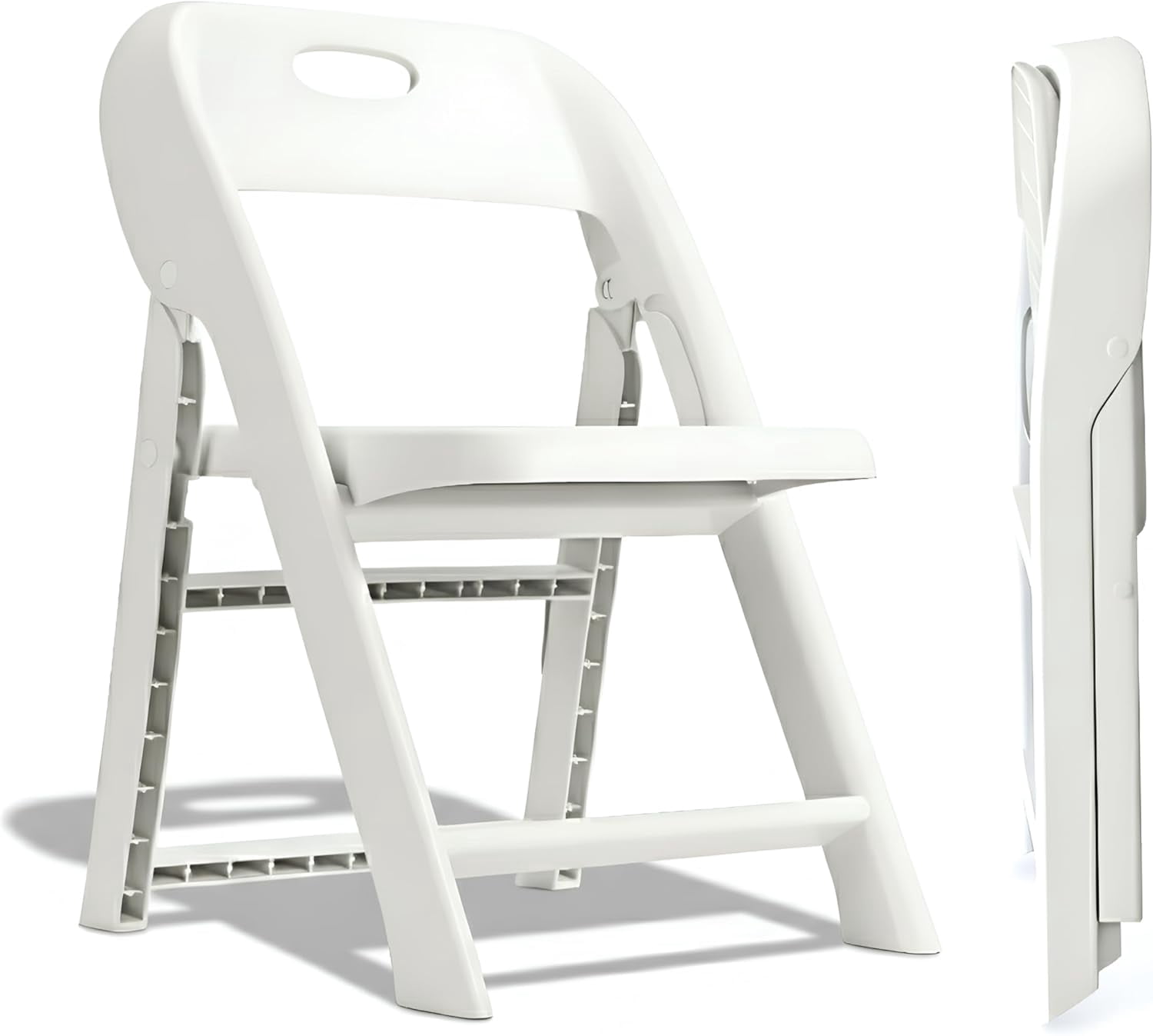 Giggle & Play Folding Chairs, Portable and Lightweight Kids Chair with Backrest, White, 2 Pack