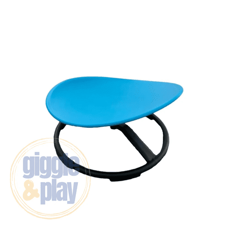 Giggle & Play Kids Swivel Chair, Sensory Spinning Chair for Balance and Therapy, Blue, 22.8" x 11.8"