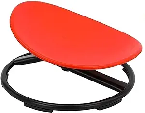 Giggle & Play Kids Swivel Chair – 22.8” x 11.8”, Red Sensory Spinning Chair for Body Balance and Physical Therapy, Autism Swivel Chair, Carousel Spin Toy for Toddlers