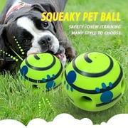 Giggle Sound Interactive Ball – Stripe Patterned IQ-Booster for Dogs of All Sizes, Durable & Battery-Free