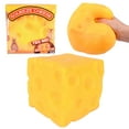 thumbnail image 1 of Giggle Zone Squeeze Cheese - Extra Large Squishy Cheese Block | Gag Gifts Funny Adult | 4.25 Inch Giant Stress Ball | Fidget Sensory Toy for Kids - Sunny Days Entertainment, 1 of 5