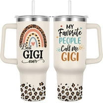 Gigi 40oz Tumbler with Handle & Straw, Stainless steel Insulated Gigi Travel Cup from Granddaughter Grandson