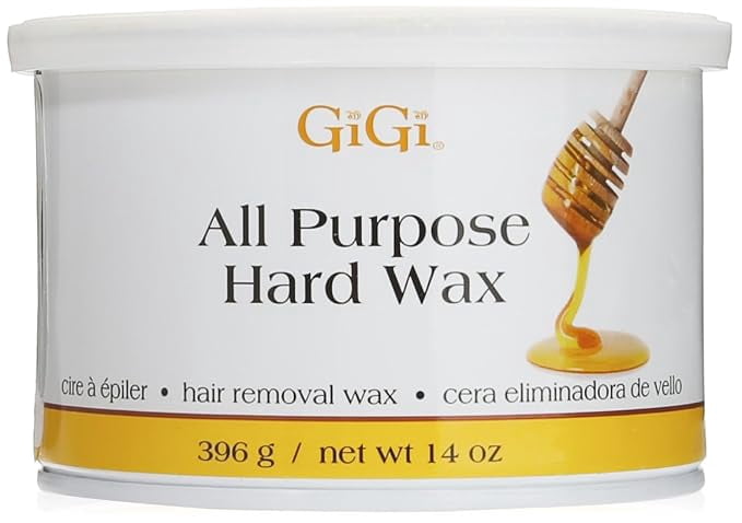 GiGi All Purpose Hard Wax, Honey-Infused Hair Removal Wax for Face and Body, 14 oz