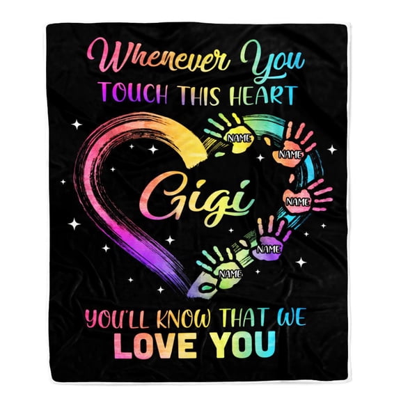 Gigi Blanket From GrandGranddaughter Grandson We Love You Grandparent Gigi Birthday Mothers Day Bed Fleece Blanket, 50x60in Fleece Blanket