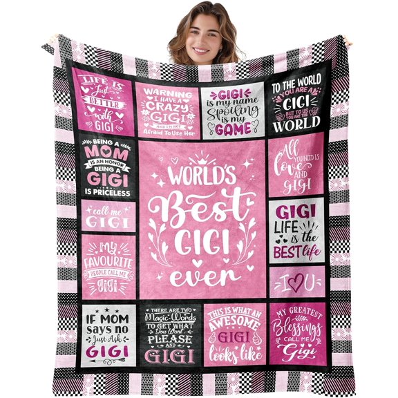Gigi Blanket Gift for Gigi for Mothers Day from Granddaughter Gigi Gift from Grandson - Best Gigi Ever Blanket for Bed - Birthday for Gigi from Grandkids 50''''x60''''