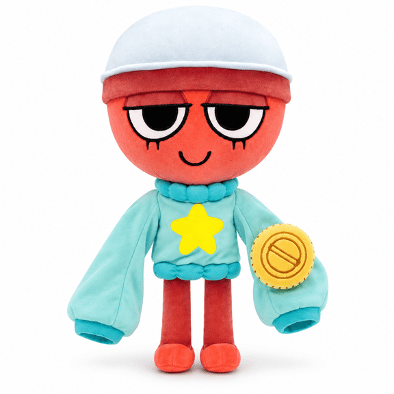 Gigi Deluxe Plush 14 Inch, Posable Character Stuffed Toy with Magnetic Hands and Lucky Coin Accessory, Collectible Plush Doll for Display and Gifting