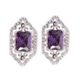 thumbnail image 1 of Gigi Filigree Stud Earrings Emerald Cut Purple CZ Womens Ginger Lyne Collection, 1 of 4