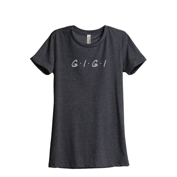 Gigi Friends Women's Fashion Relaxed T-Shirt Tee Charcoal Grey Medium