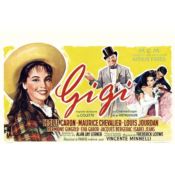 Gigi From Left: Leslie Caron Maurice Chevalier Louis Jourdan Leslie Caron (Seated) 1958 Movie Poster Masterprint (28 x 22)