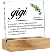 Gigi Gift Grandma Gifts from Grandchildren Gigi Definition Desk Decor Grandma Best Gigi Acrylic Desk Plaque Sign with Wood Stand Home Office Desk Sign Keepsake 4x4 Inch