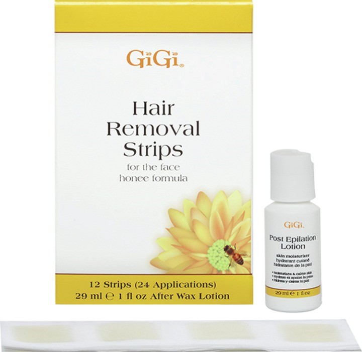 Gigi Hair Removal Strips for the Face 12 Strips w/ 1oz Post Epilation