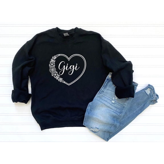 Gigi Heart Sweatshirt, Floral Heart Gigi Sweatshirt, Minimalist Floral Gigi Sweatshirt, for Grandma, Best Gigi Sweatshirt, Gigi s, F4556 All Size S-5Xl