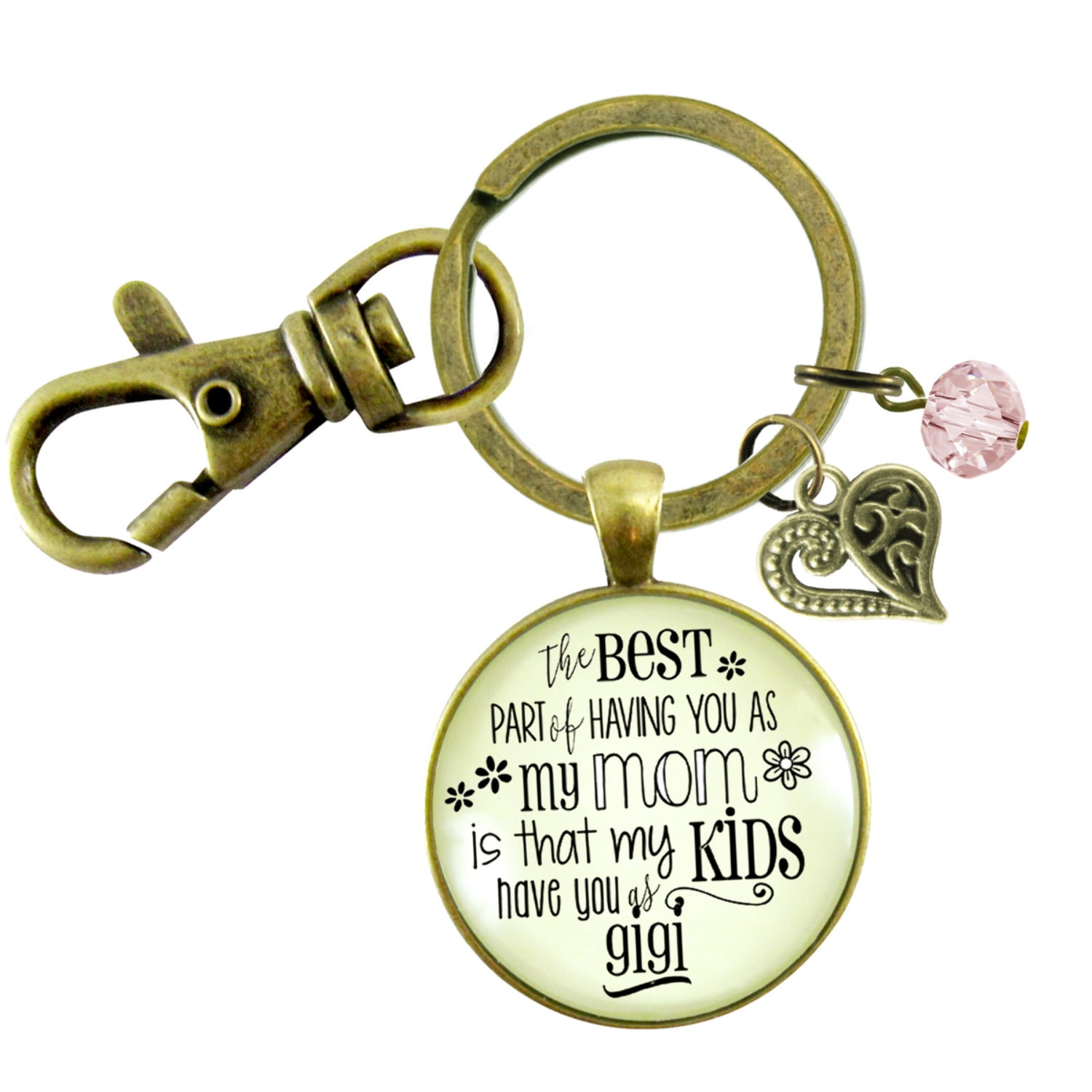 Gigi Keychain Gutsy Goodness Bronze Metal Best Part Mom Kids Have Grandma Adult Female Jewelry Gift from Daughter