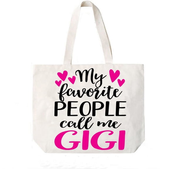 Gigi My Favorite People Call Me Gigi Canvas Tote Bag Grandma Gift Idea Book Bag Travel Tote Handbag -COCOVICI