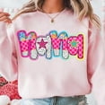 thumbnail image 1 of Gigi Nana Mimi Sweatshirt, Pink Floral Retro Grandma Crewneck, Custom Kid Name Mother’s Day Gift Shirt, 1 of 5