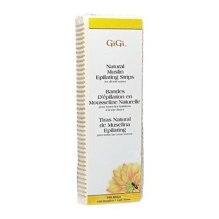 Gigi Natural Muslin Epilating Strips for All Soft Waxes, Large, 100 Ea