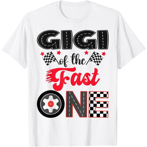 Gigi Of The Fast One Car Racing Dad 1St Birthday Boy T-Shirt, Vintage T-Shirt