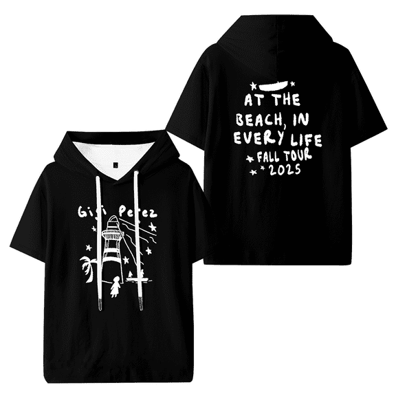 Gigi Perez At The Beach In Every Life Tour Hooded T-shirt Women Men Short Sleeve Tee Casual Fashion Tops