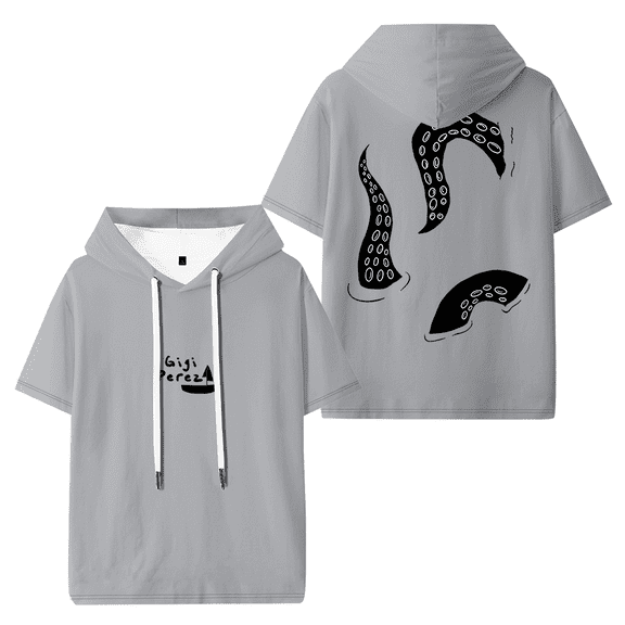 Gigi Perez Big Squid Arms Hooded T-shirt Unisex Short Sleeve Tee Casual Trendy Tops