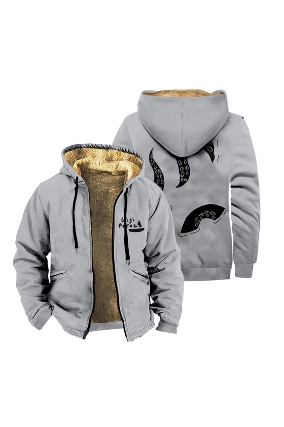 Gigi Perez Big Squid Arms Zipper Jacket Long Sleeve Winter Parka Women Men Casual Fashion Coat