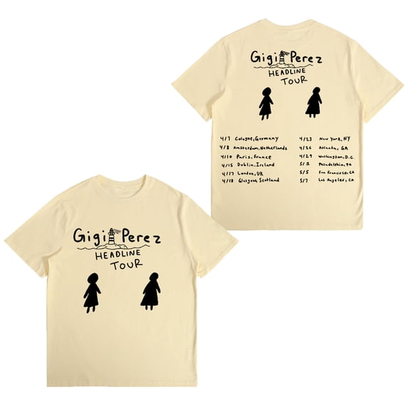 Gigi Perez Headline Tour 2025 Cotton Tshirt Casual Fashion Short Sleeve Unisex Tees