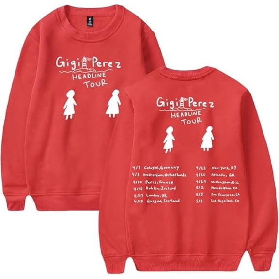 Gigi Perez Headline Tour 2025 Merch Sweatshirt Women Men Casual Crewneck Long Sleeve Pullover Clothes