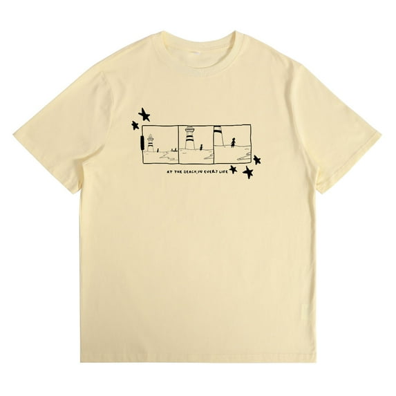 Gigi Perez Lighthouse Panel Cotton T-shirt Men Women Short Sleeve Tee Casual Streetwear Clothes